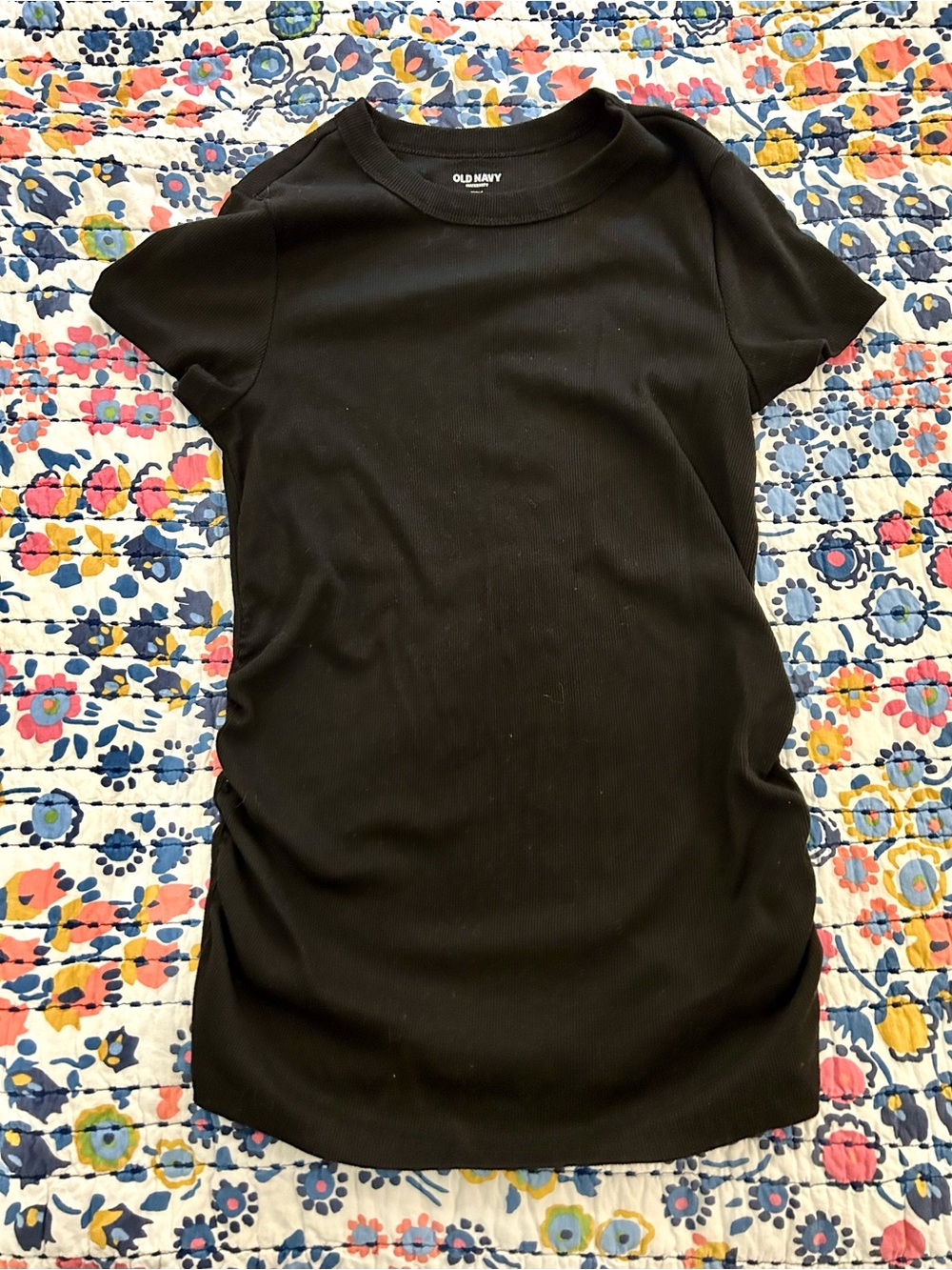 Old Navy maternity Black Short-Sleeve Women’s Ribbed Tee size M - Picture 5 of 8